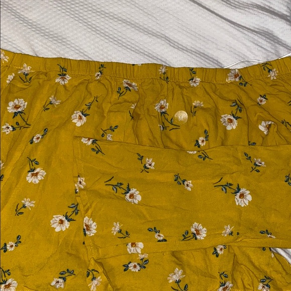 PacSun Tops Mustard Yellow Floral Off The Shoulder Croptop Poshmark